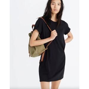 Madewell Pocket Tee Dress Black T-Shirt Dress Mini Short Sleeve Casual Size XS